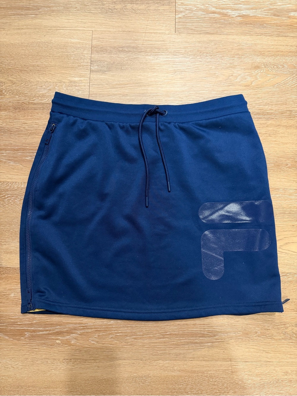 Fila Navy Athletic Drawstring Skirt with Side Zip